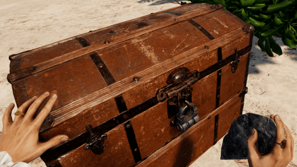 Chest opening with rock on bootstrap island Chest opening with rock on bootstrap island